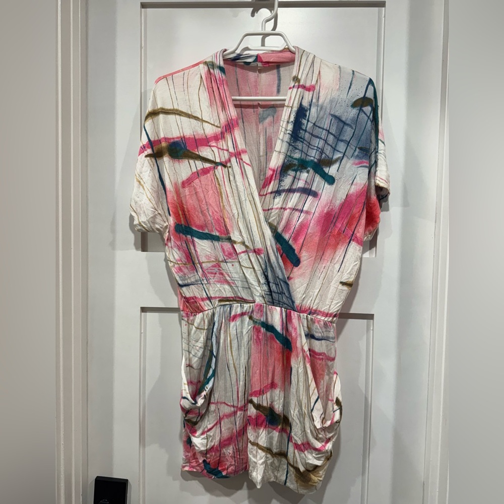 Colorful Abstract Print Mini Dress